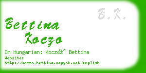 bettina koczo business card